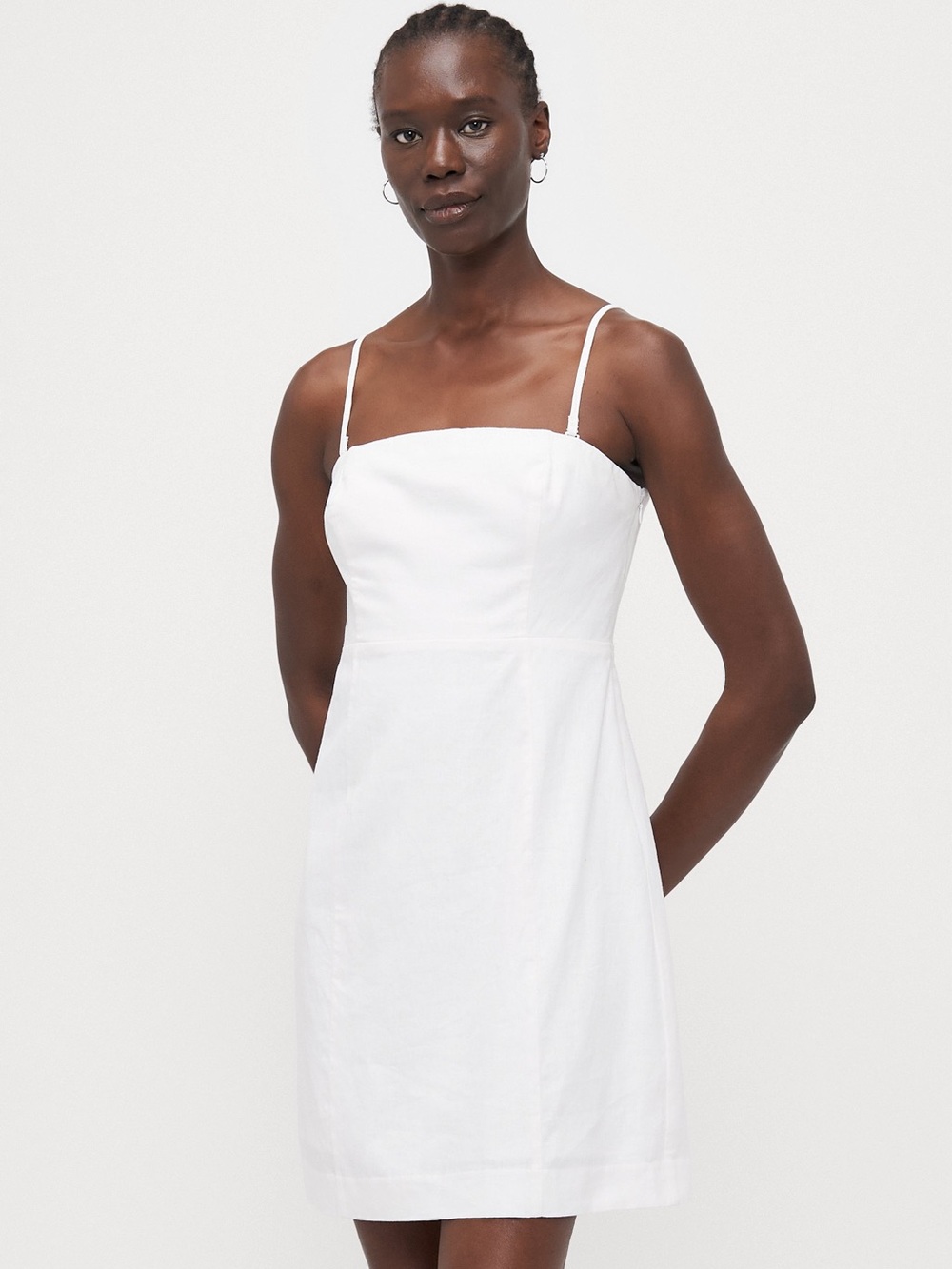 GAP linen blend White Spaghetti-Strap Mini Dress